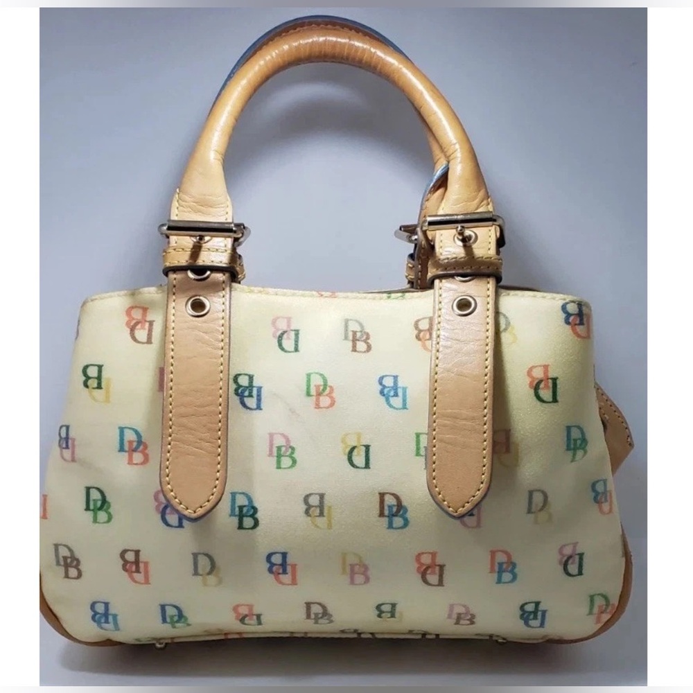 Dooney & Bourke Vintage Y2K IT Rainbow Monogram Logo Buckle Satchel